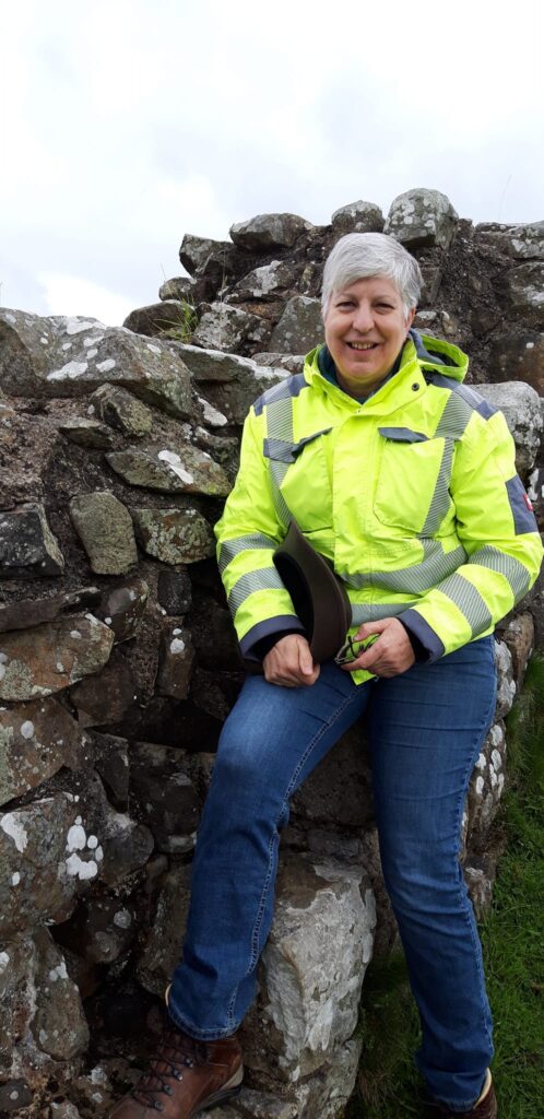 German-American author Ann Marie Ackermann at Hadrian's Wall. 